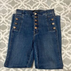 J Brand Natasha sky High Rise Button-Up Blue Jeans